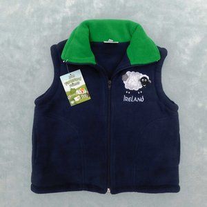 Irish Farmyard Friends Thick Fleece Vest with Fuzzy Sheep NWT